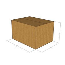 25 20x15x12 Kraft Brown Corrugated Shipping Boxes 32 ECT Single-Wall New