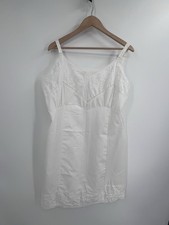 VTG Durelle White Cotton Blend Eyelet Lace Nightgown 44 Country Cottagecore