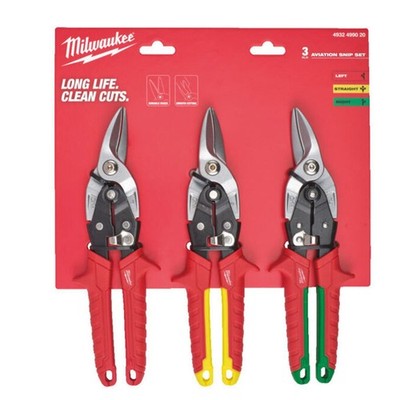Milwaukee Dreierpack Luftfahrtschere Set (3 Stück) 4932499020
