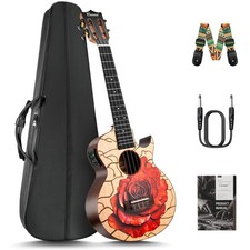 TEM39 26 Inch Electric Tenor All Solid Spruce Rosewood Ukulele