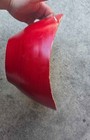 Red Painted Wooden Round Serving Bowl, Solid Pattern, Cut-Out Handles. Bamboo — photo 8