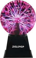 Plasma Ball 8 Inches, Red Light with Plug in Cord Magic Plasma Ball Lamp, Tou...