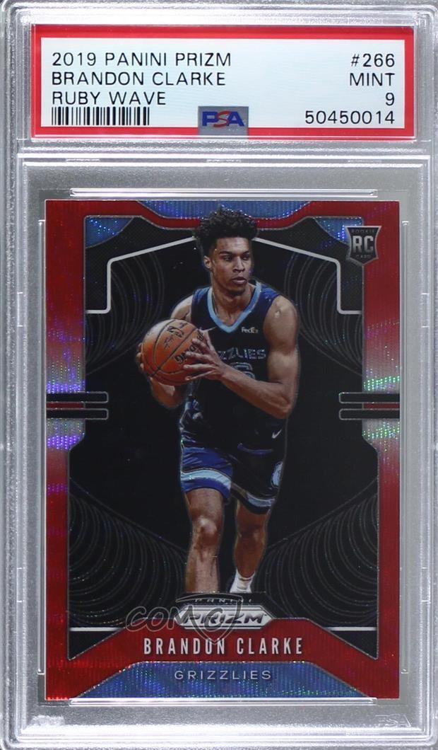 2019-20 Panini Prizm Ruby Wave Brandon Clarke #266 PSA 9 MINT Rookie RC 2l4