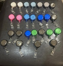 25 Pcs Retractable Badge Reel Clips Holder for Hanging ID Card Name Key Chain