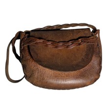 Vintage Western Leather Tooled Saddle Bag Southwestern Floral Bohemian Hipster