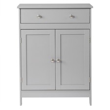 Gray Particleboard with Melamine Veneer 2 Doors Single Drawer Bathroom Vanity
