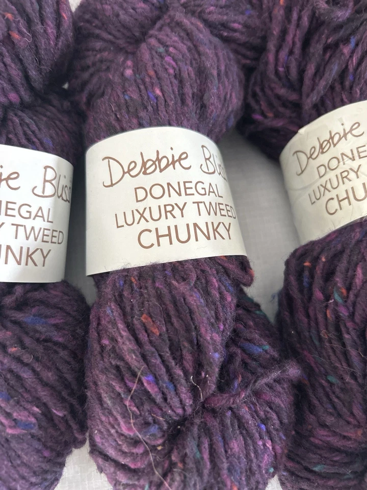 5 Debbie Bliss - Donegal Tweed de lujo grueso púrpura profundo 85 % lana, 15 % angora Foto 3 de 4