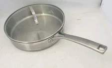 Calphalon 5003 Stainless Steel 3 Quart Deep Skillet Sauté Frying Pan With Lid.