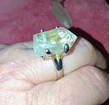 Crystal Quartz 925 Silver Ring Size 7.5