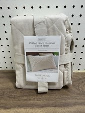 Standard Double Cloth Quilt Sham Cream - Threshold