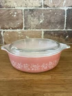 Vintage Pyrex 471 Casserole Dish With Lid Pink Gooseberry