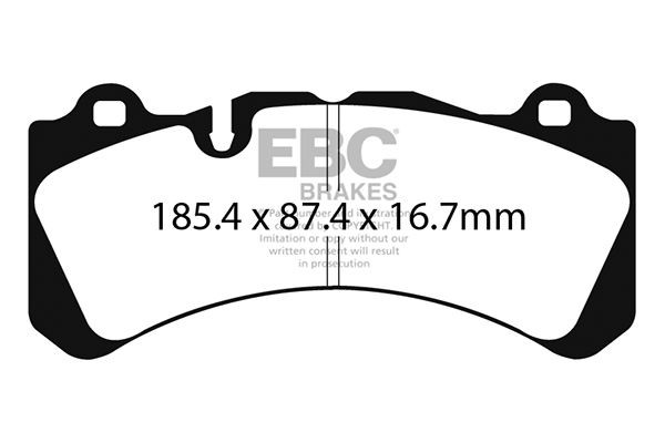 Brake Pad Set Front 185.4mm Length Fits Volvo S60 V60 EBC Brakes DP5071NDX