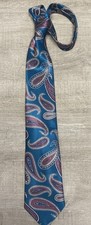 Men’s Teal Paisley Necktie Brand The American Edition Made In USA