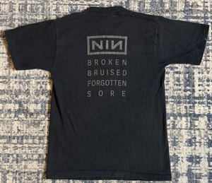 T-shirt Vintage Nine Inch Nails 1994 - Coupe Boxy, Taille L, Noir, Occasion Très Bon état