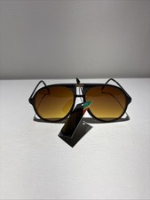 Vintage 1980s AMBER VISION NIGHT DRIVE Sunglasses Taiwan Yellow Tint Black B45