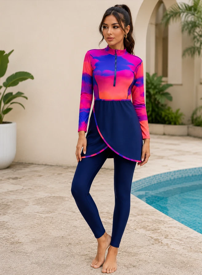 Floral Burkini Set 4 Pieces Muslim Swimwear Women Modest Swimsuit Beachwear
Opens in a new window or