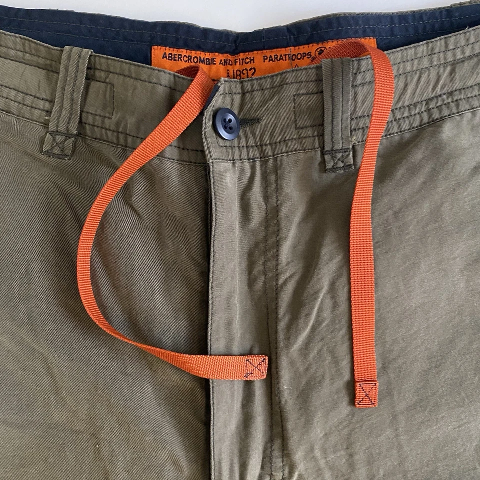 Vintage Abercrombie & Fitch Paratroops Military Cargo Shorts Mens Large Green - Image 4 of 4