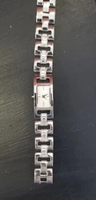 DKNY Beautiful Silver Tone /Rhinestone Watch ~ need Battery