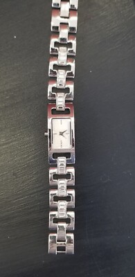 DKNY Beautiful Silver Tone /Rhinestone Watch ~ need Battery  display picture 1