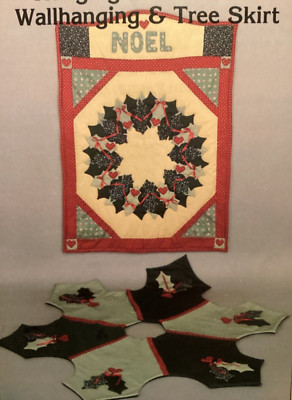 PATTERN Christmas Tree & Holly Tree Skirt & NOEL Banner Quilt NEW Ozark Crafts