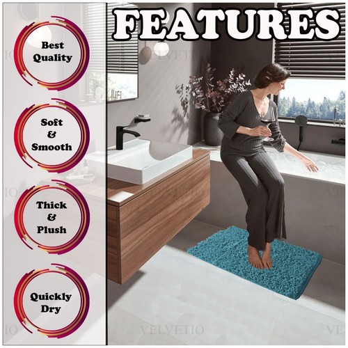 MEMORY LOOP BATH MAT SET PEDESTAL NON SLIP SUPER SOFT TOILET BATHROOM RUG 2PC - Picture 50 of 341