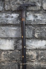 Vintage Cane Dragon Head Hardwood Wooden Walking Stick Antique Cane Gift