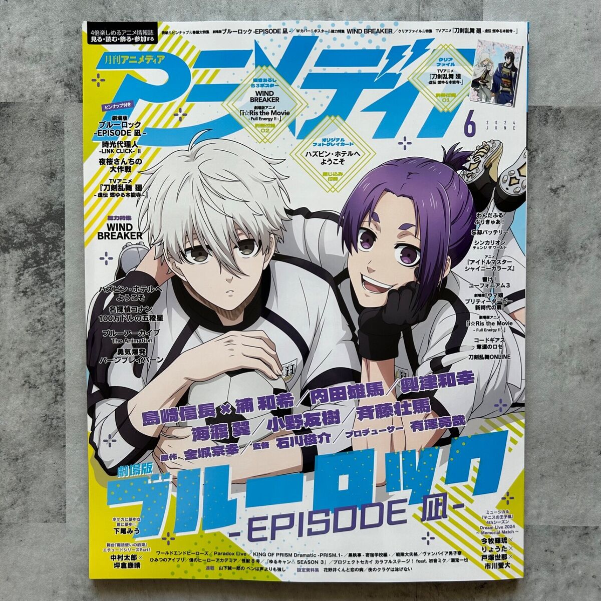 Animedia Jun 2024 cover- WIND BREAKER BLUE LOCK Japanese Animedia Jun 2024 cover- WIND BREAKER BLUE LOCK Japanese