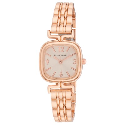 Laura Ashley Women's 25mm Rounded Square Link Bracelet Watch