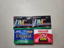 Lot of 4 NEW Blank Tapes FUJIFILM Maxell JVC 60 min Digital Video Cassettes