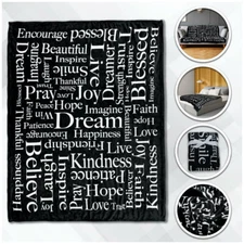 Inspiring Message Plush Blanket 50x60 Positivity Blanket Throw Blanket Black