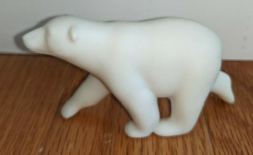 White Polar Bear Walking Resin Smooth 5"