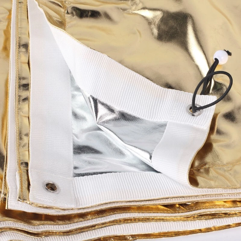 6'x6' 1.8x1.8m Golden/Silver Reflector Cloth Overhead Butterfly Frame - Image 4 of 4