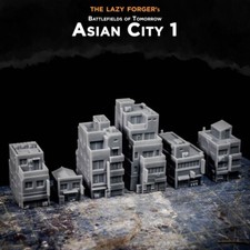 Asian City 1 - Miniature Terrain Set 6 Buildings 