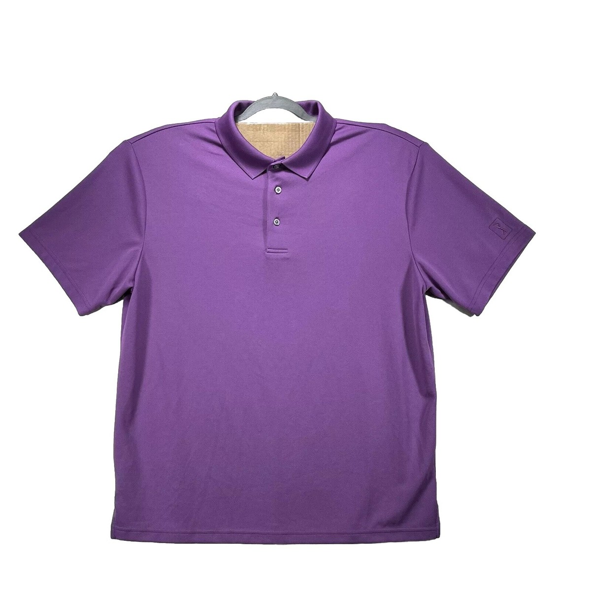 PGA Tour Shirt Mens x Large Purple Golf Polo Logo Short Sleeve Outdoor