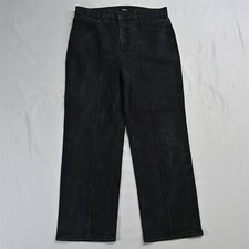 Express 10 Straight Super High Rise Front Seam Black Denim Womens Jeans