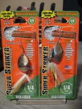 2 Joe's Flies Super Striker Spinner Baits 1/4 Oz Glo Tiger Silver Blade B-4303