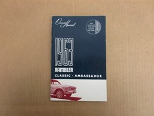 1963 Amc Rambler Classic Ambassador Owners Manual Original Glove Box Literature
