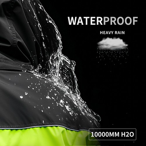 WOSAWE Unisex Motocicleta Impermeable Impermeable Impermeable Chaqueta con Capucha Bolsa de Almacenamiento - Imagen 2 de 21