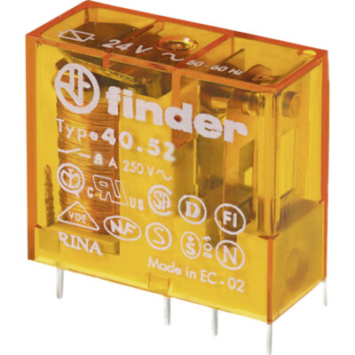 Finder 40.52.8.024.0000 Printrelais 24 V/AC 8 A 2 Wechsler 1 St.