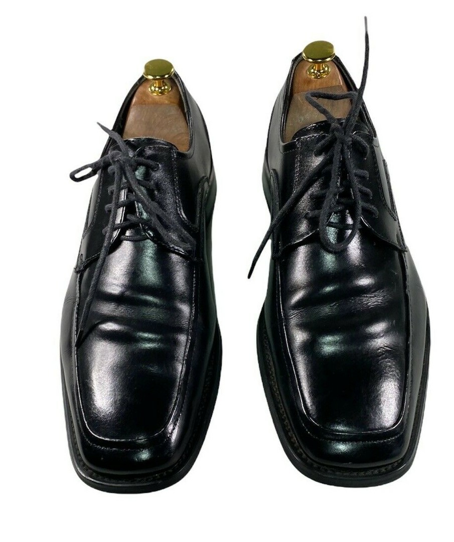 Stacy Adams Mens Black Leather Derby Dress Square Toe Size  display picture 2