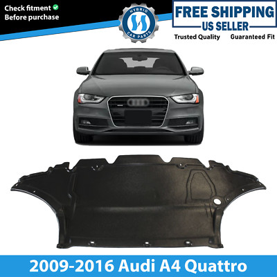 New Front Engine Splash Shield Textured For 2009-2016 Audi A4 AU1228119