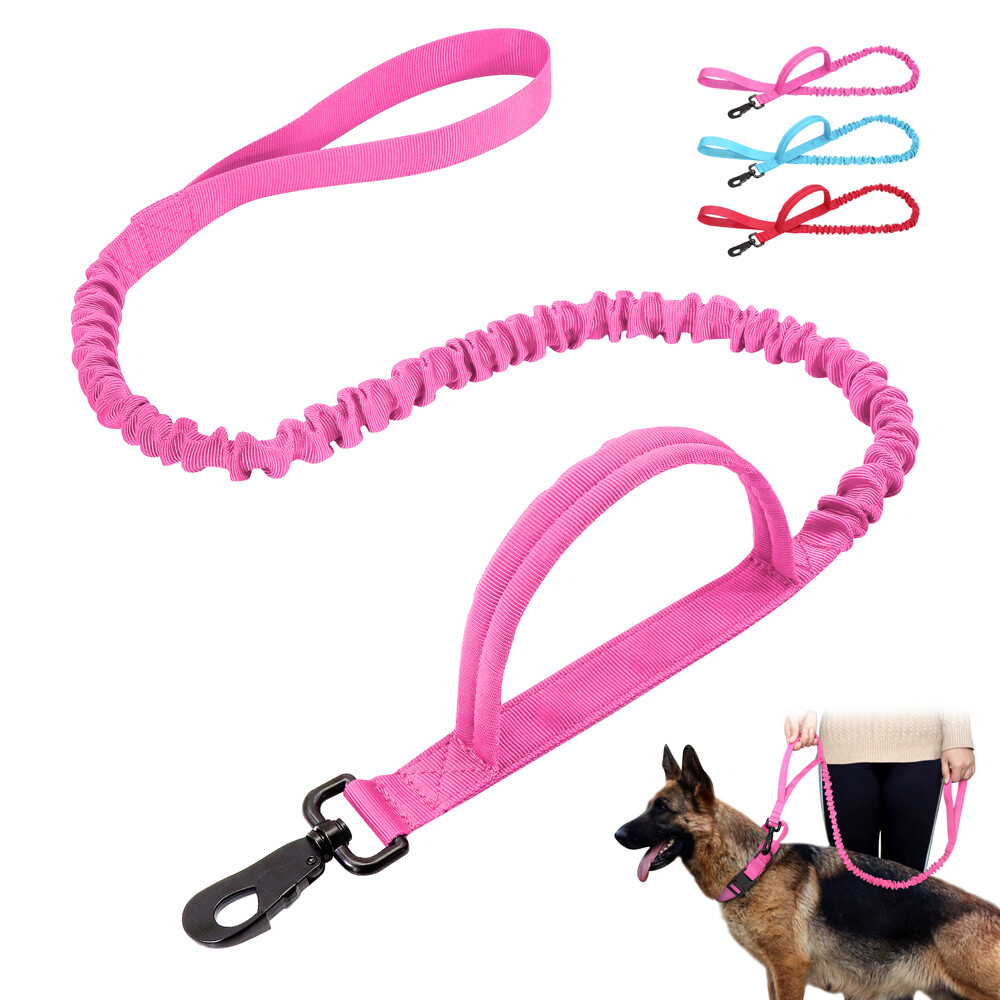 Nylon Military Tactical Dog Leash w/ Dual Handle Strong Elactic Training  Leashes - Main Image