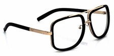 Mens CLASSIC VINTAGE RETRO Aviator Style Clear Lens EYE GLASSES Fashion Frame