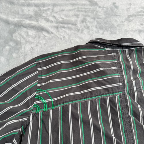North Face Shirt Mens Extra Large Black Green Striped Button Up Streetwear Y2K - Picture 8 of 13