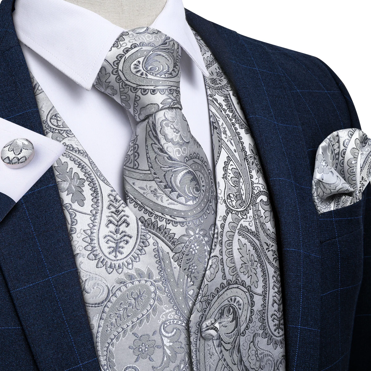 Grey clearance paisley waistcoat