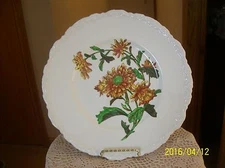 Cauldon England Antique Porcelain China Charger Plate Crysanthemum Pattern