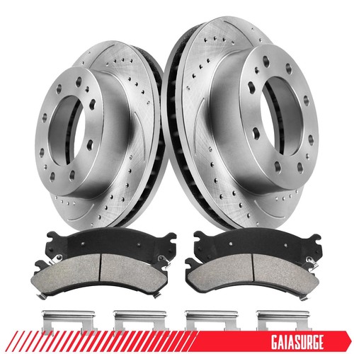 Front Disc Rotors + Brake Pads for Chevy Silverado GMC Sierra 2500 HD