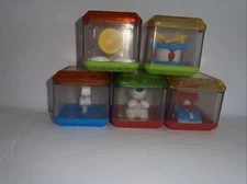 Lot 5 Fisher Price Peek A Boo Blocks Interactive Music Dog Car Drums Guitar GUC