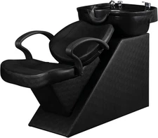 Heavy Duty Shampoo Chair with ABS Bowl, 330lbs Capacity Salon Backwash Station