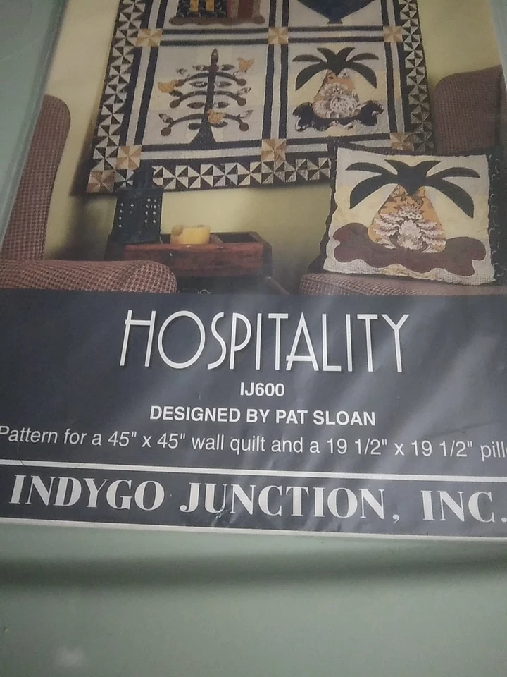 HOSPITALITY Quilt Pattern Indygo Junction Inc IJ600 Wall Quilt Pillow - Image 4 of 4
